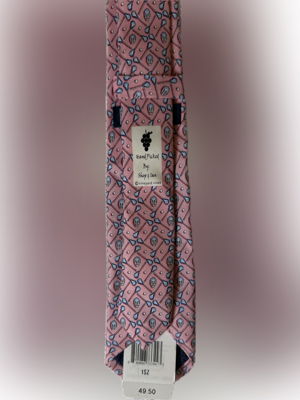 Vineyard Vines Silk Pink & Light Blue Lacrosse Tie